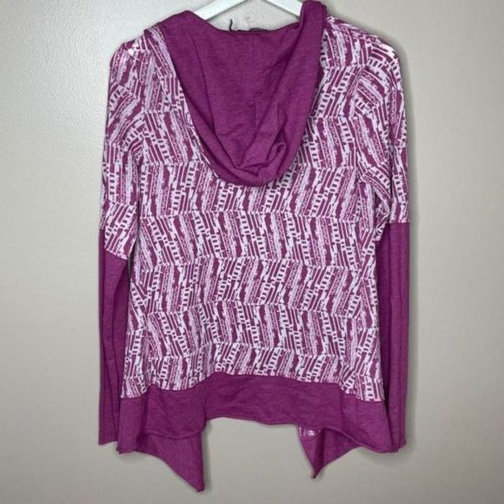 Prana Purple White Hooded Cardigan - Picture 3 of 3